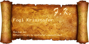 Fogl Krisztofer névjegykártya
